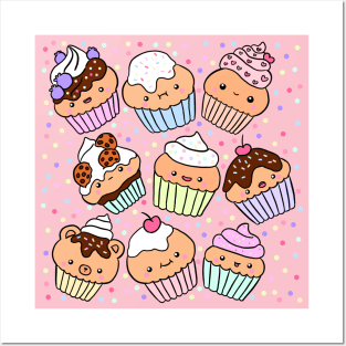 Cute cupcake illustration Posters and Art